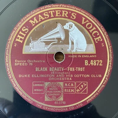 78 RPM DUKE ELLINGTON - Black beauty - Cotton club stomp HMV 4872 UK PRESS - Photo 1/4