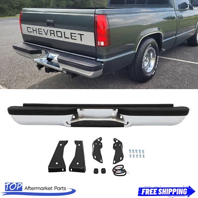 Chrome Complete Rear Step Bumper for 88-00 Chevy Silverado Sierra C/K 1500 2500 Foto 1 de 4