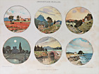 1920 ca. Liberty Art Nouveau Paesaggi su medaglioni di Schmidt