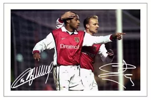 DENNIS BERGKAMP & THIERRY HENRY Signed Autograph PHOTO Signature Print ARSENAL - Picture 1 of 1