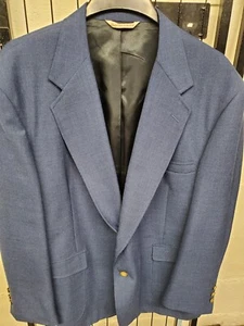 50R Mens Blazer Sport coat Jacket Stafford Blue Poly & Wool blend USA NOS NEW - Picture 1 of 7