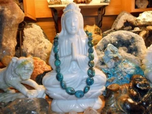 Very Large Exceptional Kingman Turquoise Bead South Western Necklace - Bild 1 von 23