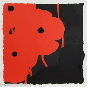 DONALD SULTAN 'Black & Red (Poppies)' SIGNED Ltd Ed Silkscreen w/ Flocking Print - Picture 1 of 9