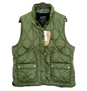 Nuevo NUEVO CON ETIQUETAS $148 J CREW Mujer XL Acolchado Chaleco de Excursión Firma Puffer Verde - Imagen 1 de 4