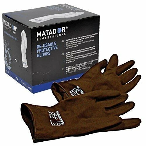 MATADOR REUSABLE POWDER FREE PROTECT LATEX GLOVES-BARBERS,SALON,COLOURING