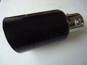 CAR GALVANIZED IRON CARBON EXHAUST TAILPIPE TIPS Suit tailpipe size 35-50MM - Picture 1 of 6