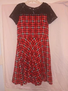 KC Parker/Heartstrings  Girls - Sz. 14 - Red/Black Plaid Dress - Holiday/Party - Picture 1 of 9
