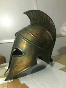 Bronze Greek Crest Helmet Greek Corinthian Helmet Armor Helmet Re-enactment - Afbeelding 1 van 5