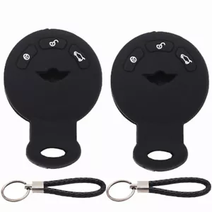 2Pcs 3 Buttons Silicone Key Fob Cover & Keychain for Mini Cooper R55 R56 R57 R58 - Picture 1 of 4