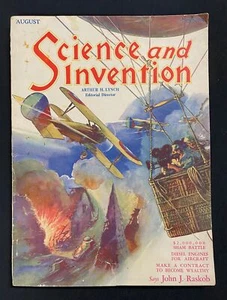PULP : Magazine Science Et Invention Août 1929 - Fabrication de "Ailes" - Secret... - Photo 1/1