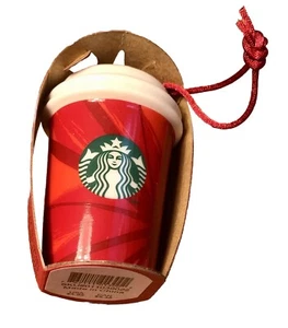 NUEVO Starbucks Café Rojo Taza Taza Navidad Adorno Floral Miniatura Cerámica Nuevo en Caja - Imagen 1 de 8