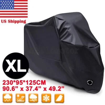 XL Black  Motorcycle Cover For Yamaha YZF R1 R6 R1M R3 R6S R7 700R US - Image 1 of 4