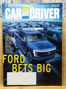 Car and Driver Magazine JULY/AUG 2022 Ford Bets Big Ford F-150 Lightning - Picture 1 of 12
