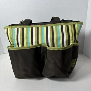Carter's Just One You Diaper Bag Tote Brown w Stripes C - Picture 1 of 15