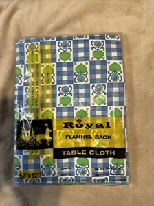 VTG Trim A Home Vinyl Flannel Back Tablecloth 52x52 NOS 70s - Picture 1 of 2