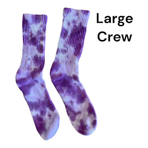 Large Size Tie Dye Crew Socks-Shoe Size Mens 6-12  Womens 5-12. Ready to Ship!!