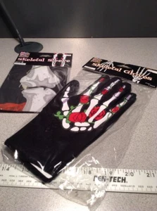 New Day of the Dead Skeletal Gloves or Left Sleeve Halloween Costume Accessories - Picture 1 of 9