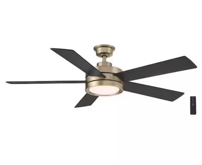 HDC Baxtan 56 in. Integrated LED Indoor Gold Ceiling Fan with Light and Remote - Image 1 of 4