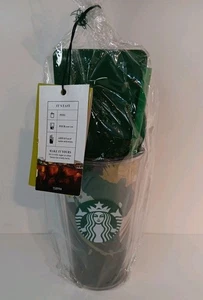 2021 Starbucks 16 Oz Cold Cup mit Strohhalm und Deckel grün  - Bild 1 von 8