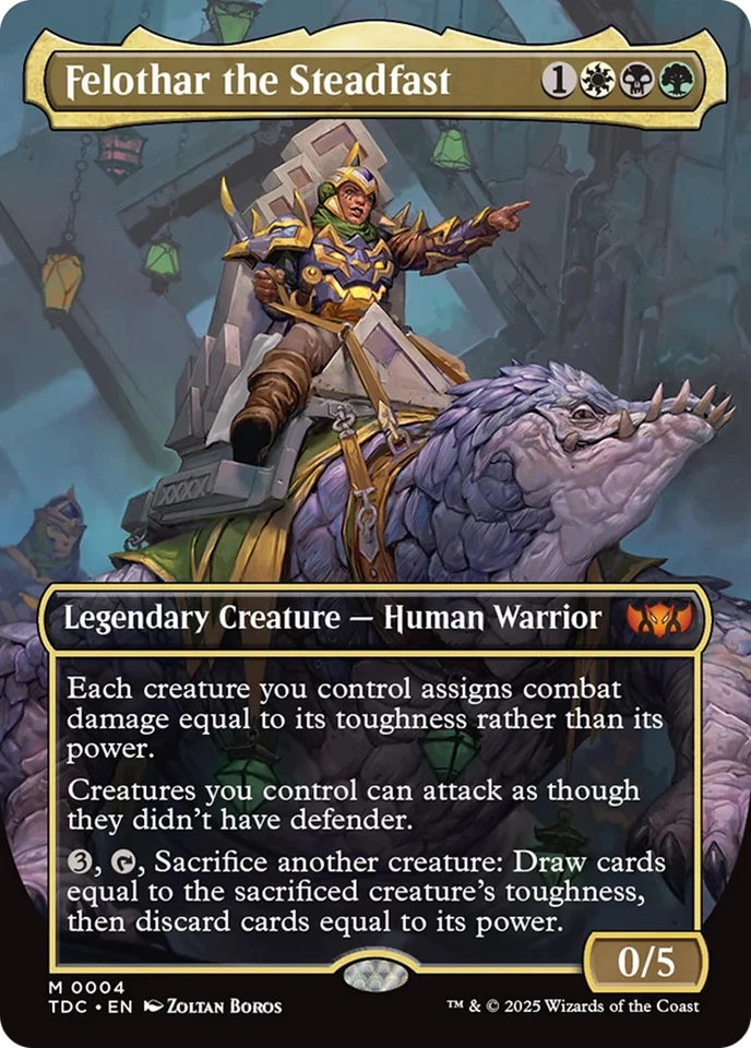 Felothar the Steadfast (Borderless) [Tarkir: Dragonstorm Commander] Foil Near Mi - Image 1 of 1