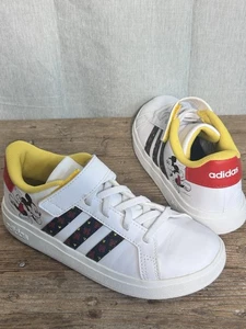 Adidas x Disney Kids Mickey Mouse Grand Court Sneakers Size 1 ~ NEW - Picture 1 of 17