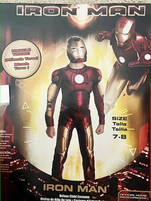 NEW Iron Man Muscle Child Costume Size 7-8 | Vintage 2008 Marvel Official Movie - Image 1 of 3
