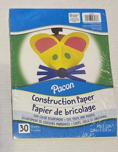 Construction Paper, Medium Weight, Pad 8 Colors 9" x 12”, 30 Sheets (NEW SEALED) - Picture 1 of 2