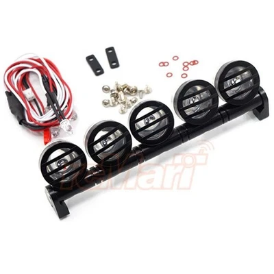 Yeah Racing 1/10 Aluminium Dach 5 weiße LED Licht Set schwarz für RC LKW Crawler - Bild 1 von 2