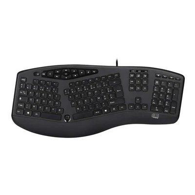Adesso AKB-160UB Wired Ergonomic Keyboard with Integrated Palm Rest, Chiclet ... - Image 1 of 4