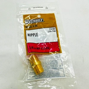 Everbilt Lead Free 1/4 in. x Close MIP Brass Nipple Fitting LFA-740 - Picture 1 of 2
