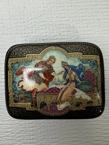 Vintage Russian Folk Tale Sleeping Beauty Trinket Music Box Numbered 22A Kholuy - Picture 1 of 8