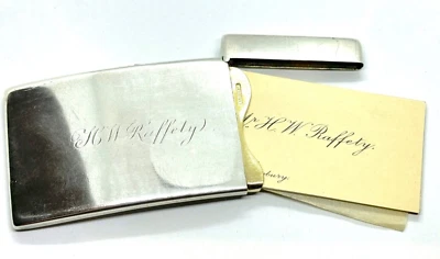 Antiguo estuche victoriano de plata de ley de 1895 para tarjetas de visita - 47,8 gramos Foto 1 de 4