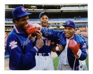 Dwight Gooden & Darryl Strawberry Signed 16x20 Photo (Beckett) with Mike Tyson - Picture 1 of 4