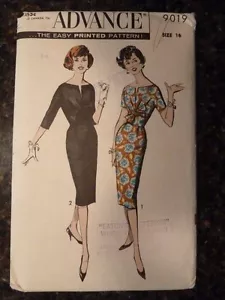 Advance 9019 Junior and Misses Dress Original 1959 Sewing Pattern size 16 Cut - Picture 1 of 3