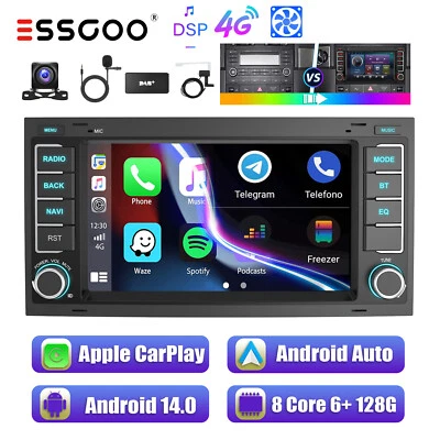 DAB+ Carplay Für W T5 Transporter Touareg 4G Autoradio Android 14 6+128G GPS Kam - Bild 1 von 4