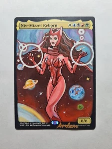 NIV-MIZZET REBORN SCARLET WITCH MARVEL MAGIC ALTERED ART HAND PAINT DEMIAN SOLIS - Picture 1 of 12