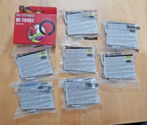 7 INK CARTRIDGES CE481-CE485 YELLOW/ MAGENTA/CYAN/ BLACK +RE-T0481 BLACK - Bild 1 von 2
