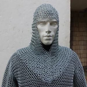 Chainmail Coif, 10mm Aluminum Butted Chainmail Hood For Larp & Reenactment Armor - Picture 1 of 6