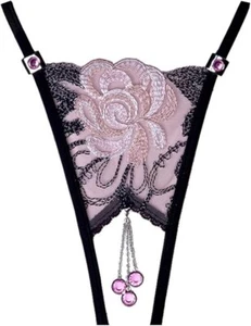Lola Luna String Vanina Ouvert M L Blüte Spitze Swarovski Schmuck Sexy France - Bild 1 von 1