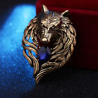 New Vintage Animal Wolf Brooche Rhinestone Collar Pins Badge Brooches for Me_ex
