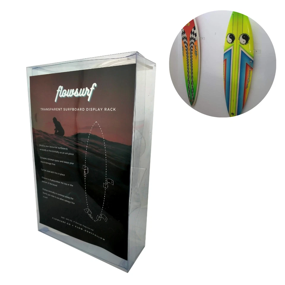 Surfboard Display Racks Clear Transparent Vintage Board Artistic Paint 2xPACK   - Image 1 of 4