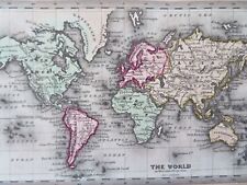 World Map Mercator's Projection Americas Africa Europe Asia 1830 Starling map