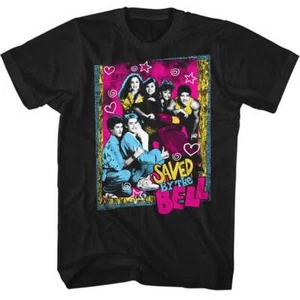 Camiseta para hombre Saved By The Bell con foto enmarcada estrellas y corazones - Imagen 1 de 5