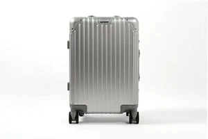 Aluminium Suitcase 20" Cabin Carry on Premium Spinner Case - Silver - Picture 1 of 5