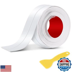 White Caulk Tape Sealant Strip 1 Rolls Waterproof Self Adhesive Caulk Tape Tu - Picture 1 of 5