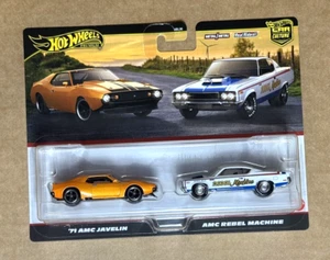 Hot Wheels Premium Car Culture Twin 2 Pack '71 AMC Javelin & AMC Rebel Machine - Picture 1 of 2