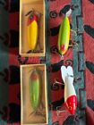 4-Vintage Wood fishing lures, 3 Bill Walters B-W Spinners and 1 Bomber #604