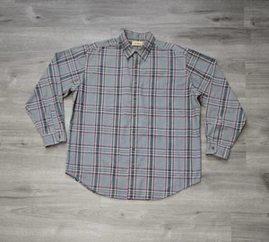 Vintage LL Bean 1970-80 2XL Plaid Button-Down Shirt Long Sleeve Outdoor Rugged - Picture 1 of 8