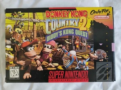 Donkey Kong Country 2 (Super Nintendo, SNES, NTSC, confezione originale, CIB) - Immagine 1 di 4