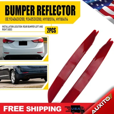 Par de reflectores de parachoques traseros del lado del pasajero para Hyundai Elantra 2014-2016 Foto 1 de 4